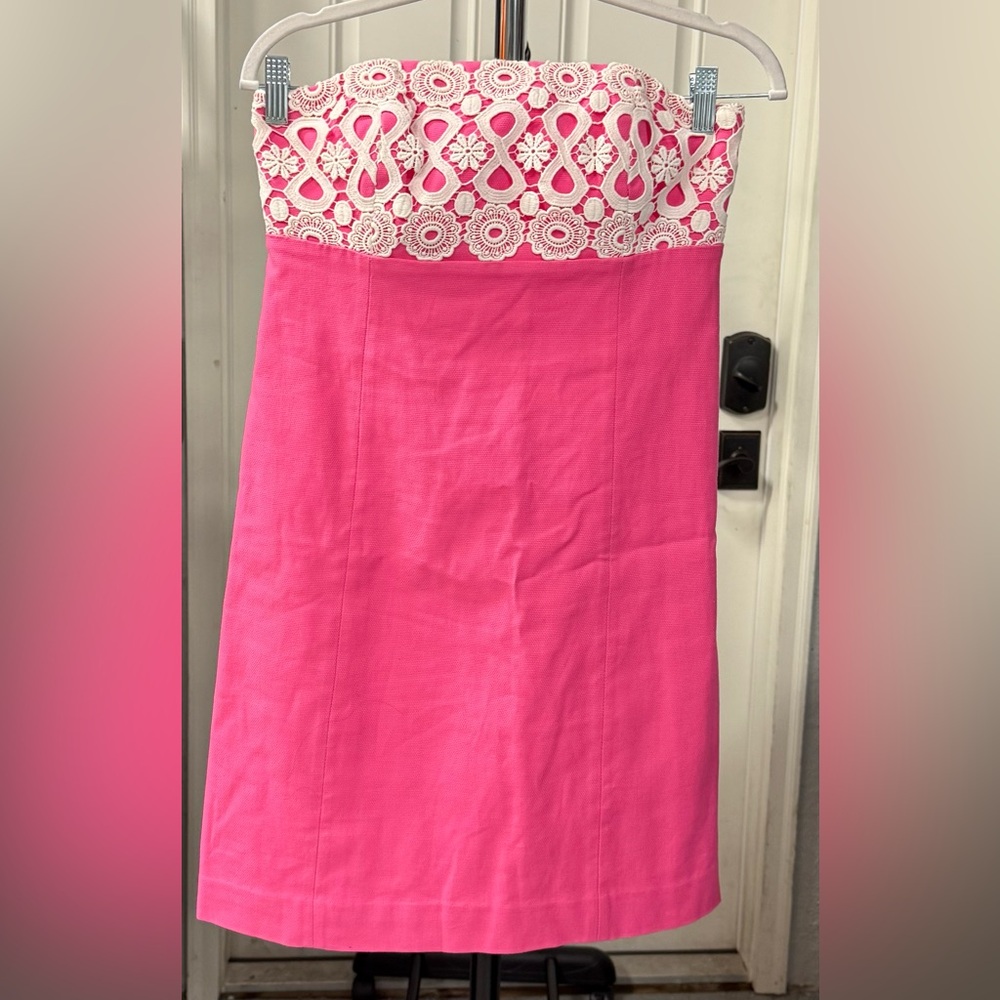 Lilly Pulitzer Pink and White Lace Dress